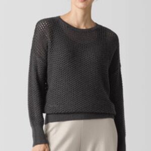 Eileen Fisher merino crewneck, charcoal, medium, NWT